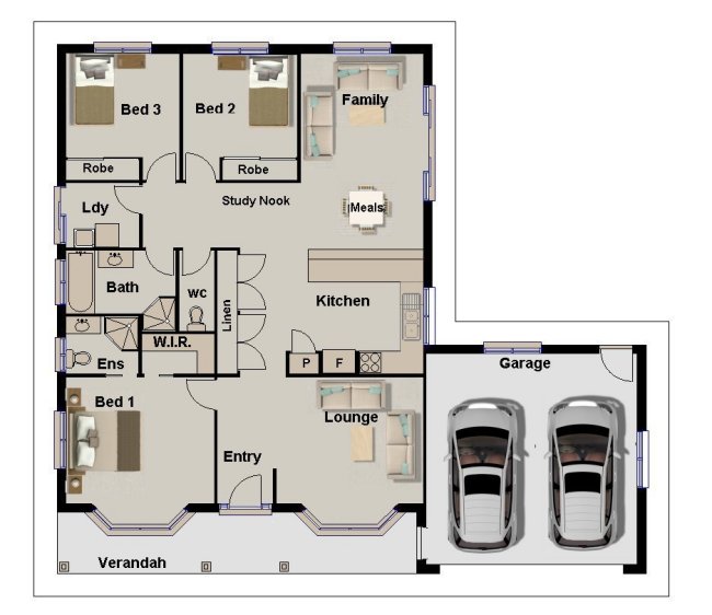Australian house plan-3 bed plus